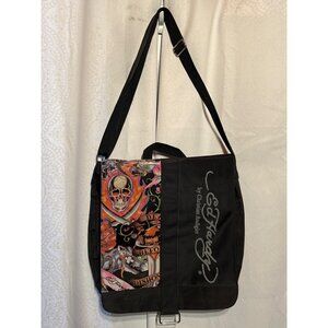 Ed Hardy Messenger Bag With Tattoo Art Design